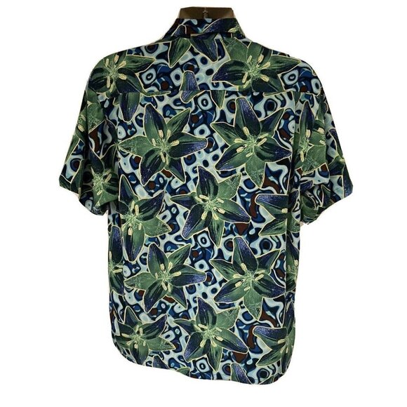 Vintage Hawaiian Aloha Floral Button Front Shirt L - Picture 5 of 9
